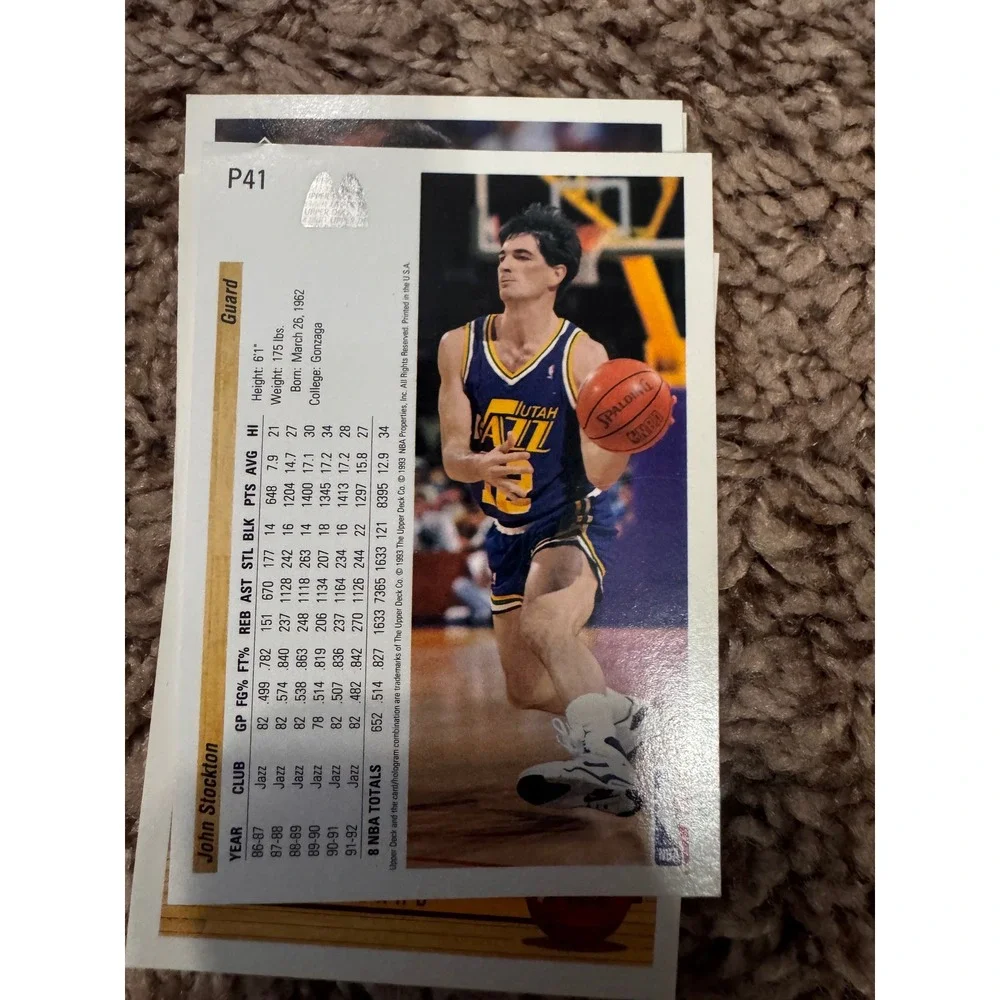 1992-93 Upper Deck Utah Jazz Card Lot – Karl Malone & John Stockton‎ – 26 Cards